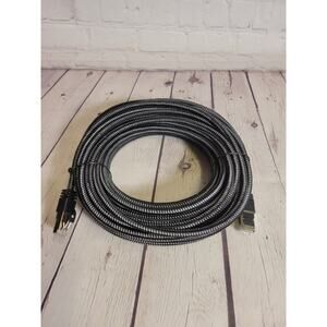 NEW Cat 7 Braided High Speed Gigabit Ethernet Patch Internet Cable Black 50ft